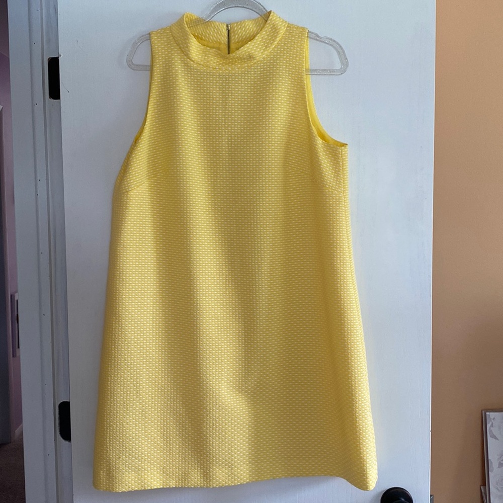 Tahari authur Levine yellow dot dress 14 tank